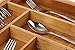 Expandable Bamboo Silverware Organizer 6-8 Slots Adjustable Amazing Drawer Inserts with Deep Dividers. EASY TO INSTALL, Storage of Flatware , Cutlery, Wooden or Stainless Utensil - Kitchen Knives
