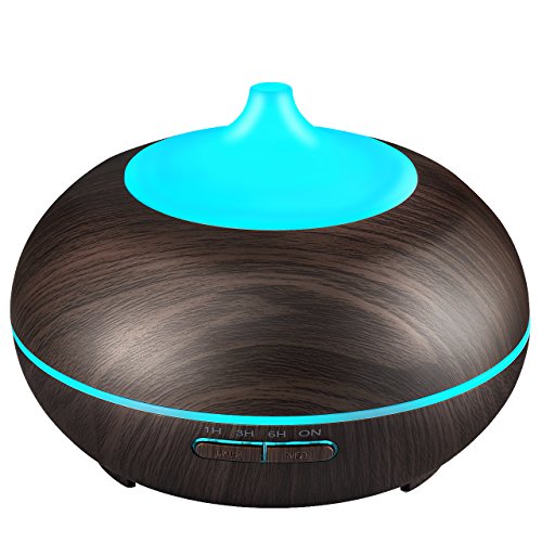 VicTsing 2nd Version Essential Oil Diffuser, 300ml Aroma Wood Grain Ultrasonic Cool Mist Humidifier with Adjustable Mist for Office Home Room Study