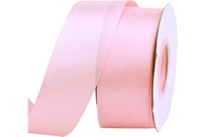 Ribest Light Pink Double Faced Satin Ribbon, 1-1/2 Inch Ribbon for Flower Bouquet Gift Wrapping Bows Wedding Party Decoration, Continuous 25 Yards