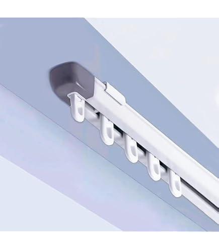 Rail à Rideaux Double Rangement – Aluminium Blanc 2,7m – Installation Plafond Silencieuse – Pour Salon/Chambre/Bureau