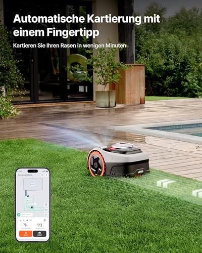 Segway Navimow i205 AWD Mähroboter ohne Begrenzungskabel mit Garage S, Empf. 500 m², Allradantrieb für Steigungen bis zu 45%, EFLS NRTK+Vision, Keine RTK-Antenne erforderlich 5