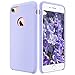 ULAK iPhone 7 Case, Lavender Slim Fit Liquid Rubber & Silicone Protective Shock Absorption Cover with Soft Microfiber Cloth Lining Cushion for Apple iPhone 7 4.7 Inch,Purple
