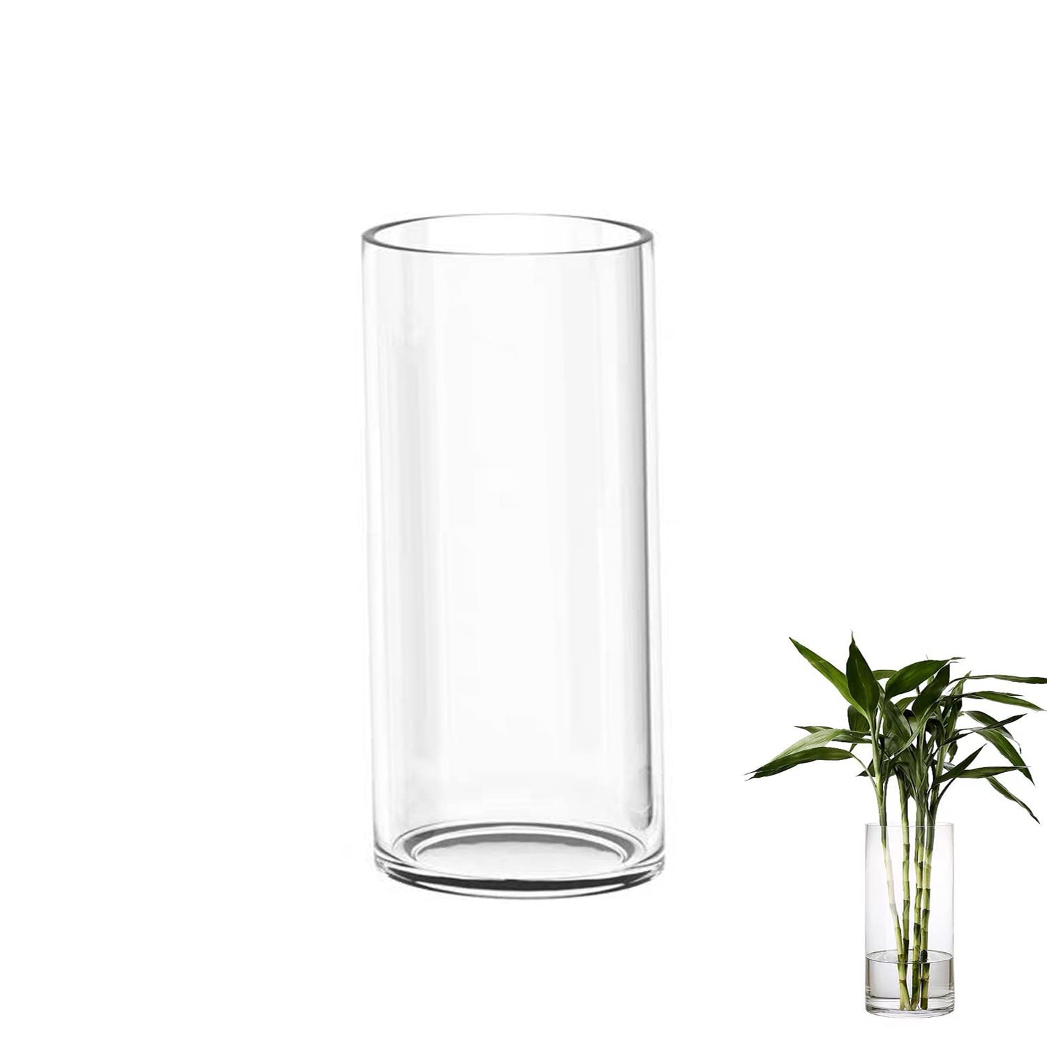 TSKDKIT Glass Vase for Flowers 20cm Glass Cylinder Vase Clear Vases for Living Room Modern Medium Vases 20 x 10cm
