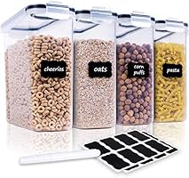 Cereal Container Set - Airtight Large Dry Food Storage Containers(135.2oz), BPA Free Dispenser Plastic Cereal Storage...