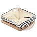 2-Pack Toy Canvas Storage Basket Organizer, EZOWare Collapsible Laundry Hamper Bucket Burlap Bin For Nursery, Baby, Office, Bedroom, Closet, Laundry & More - with Blue and White Trim Medium
