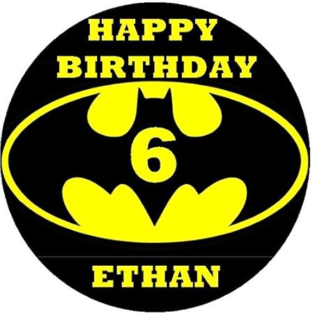 Batman Edible Icing Birthday Cake Topper Decoration Personalise