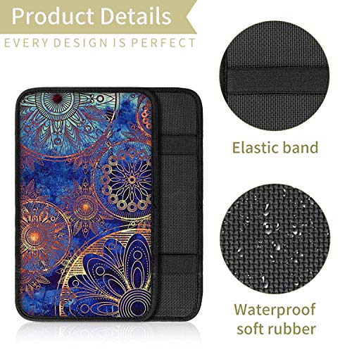 Vehicle Center Console Armrest Cover Pad, Universal Fit Soft Comfort Center Console Armrest Cushion for Car, Stylish Pattern Design Car Armrest Cover - Thumbnail 3