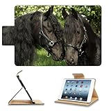 Animals Horses Lovers Talking about Dinner Apple Ipad Mini Flip Case Stand Smart Magnetic Cover Open Ports Customized Made to Order Support Ready Premium Deluxe Pu Leather 8 Inch (205mm) X 5 1/2 Inch (140mm) X 11/16 Inch (17mm) MSD Ipad Mini Professional Ipadmini Cases Ipad_mini Accessories Graphic Background Covers Designed Model Folio Sleeve HD Template Designed Wallpaper Photo Jacket Wifi 16gb 32gb 64gb Luxury Protector