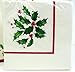 Lenox Holly Paper Beverage Cocktail Napkins, 40 Ct, Christmas Holiday