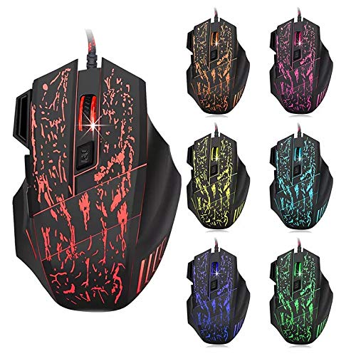 Ellenne XQB01 Professional Gaming Mouse 3200 DPI 7 Buttons USB LED Optical Laptop Game, Gaming Accessories