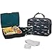 Bentology Lunch Bag and Box Set for Kids - Boys Insulated Lunchbox Tote, Bento Box, 5 Containers and Ice Pack - 9 Pieces - Sharks