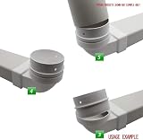 Kair Elbow Bend Adaptor 110x54mm to 100mm Rectangular to Round 90° view 3