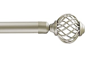 Niviy Curtain Rods for Windows 32 to 91 Inch, Silver Curtain Rods Set With 3 Brackets, Modern Decorative Brass Drapery Rods, Heavy Duty Drapery Rods With Silver