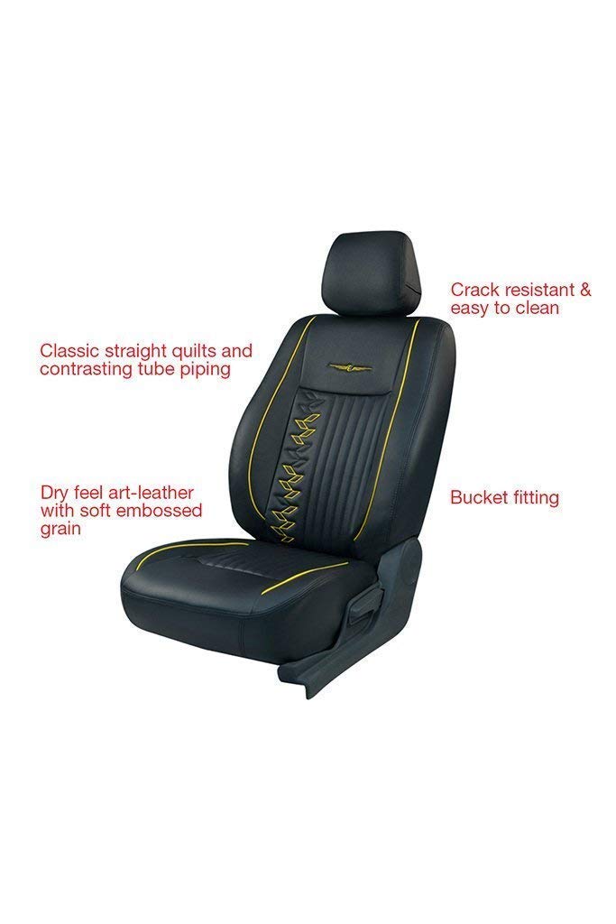 KIA Seltos Leather Seat Cover Trend Knight Black and Yellow Art Best