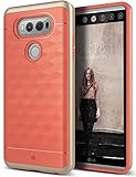 LG V20 Case, Caseology [Parallax Series] Slim Dual Layer Protection Textured Secure Grip Modern Geometric Design [Coral Pink] for LG V20 (2016)
