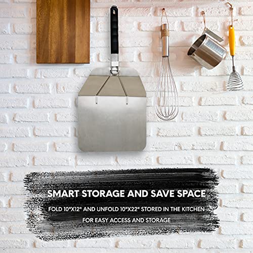 Large Pizza Peel with Foldable Handle for Easy Storage 12 Inch Indoor