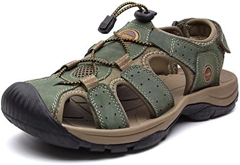 YoCool Men's Sandals Closed Toe Hiking Sandals Leather