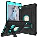DONWELL Compatible iPad 6th 5th Generation Case, iPad 9.7 inch 2018/2017 Shockproof Defender Protective Cover with Kickstand for iPad 5 iPad 6 Model A1823 A1822 A1893 (Type1- Black & Light Blue) primary