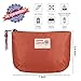 Rough Enough Electronics Tech Cable Travel Organizer Bag Case Small Makeup Bag for Purse with Zipper in Nylon Orange