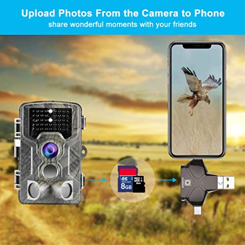 image for Climbose Trail Camera SD Card Reader Fits Android iPhone iPad Mac MP3 