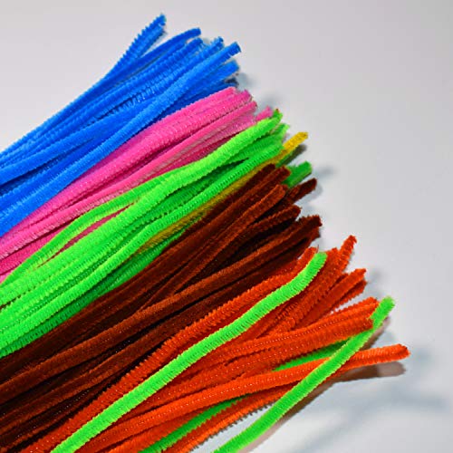 Multiple Colors Pipe Cleaners 100 Pieces Chenille Stems for DIY Art Decorations Creative Craft (6mm x 12 Inch)