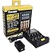 ROKKES Universal Intelligent Battery Charger - NOKOSER D4U 4Bay Rapid Digital LCD Display Smart Charger, USB Powered + Power Bank + Battery Tester For Rechargeable 18650/IMR/Li-ion/LiFePO4/Ni-MH/Cd AA