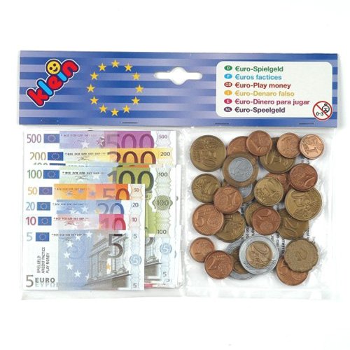 Theo Klein 9612 Euro Play Money I 35 Notes and 25 coins - from 1 cent coins to 500 Euro notes I Toys for Children Aged 3…