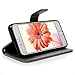 Wallet Case Compatible with iPhone 6, Luxury PU Leather Butterfly Embossed Flip Case with Kickstand Card Holder, Protective Shockproof Case Wrist Strap Removable Flip Cover 4.7 inch