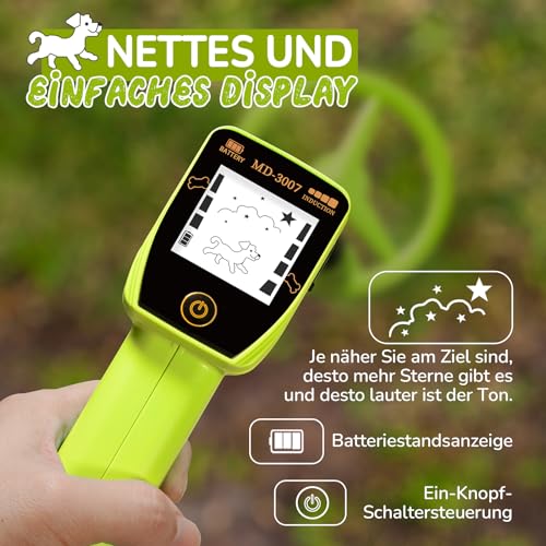 Metal Detector Children, Smofrees via USB Rechargeable Small Children's Metal Detector, Adjustable 60-86 cm Portable Metal Detector with Fun LCD Display for Outdoor Exploration, Light Green