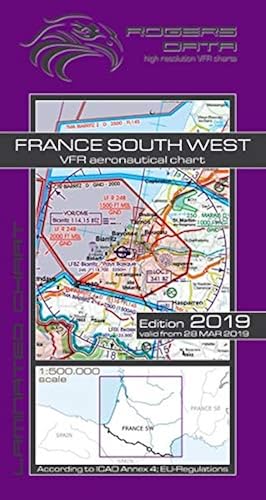 Download Carte aéronautique VFR France Sud-Ouest Rogers Data 500k: Carte aéronautique VFR Sud-Ouest France - Carte OACI 2019, échelle 1: 500.000 Rogers Data GmbH PDF
