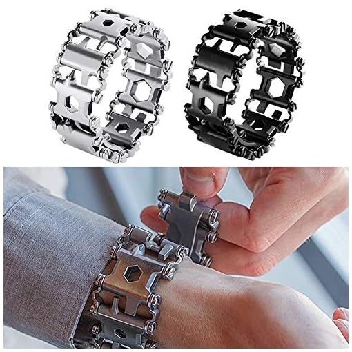 Outdoor Multi-Tool Bracelet,29-in-1 Outdoor Detachable Steel Tread Chains, Screwdriver Wrench Can Bottle Opener, for… - Image 3