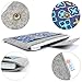 Te-Rich Macbook Air 11 Inch (Durable, Lightweight, Floral Design) Felt Sleeve Case Bag Protective Carrying Briefcase with Accessory Pouch