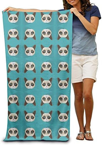 Cute Sad Cat Fashion Quick Dry Novelty Superfine Fiber Beach Towels