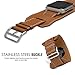 MoKo Compatible Band Replacement for Apple Watch 38mm 40mm Series 4/3/2/1, Genuine Leather Smart Watch Band Cuff Strap - Brown (Not Fit 42mm 44mm Versions)