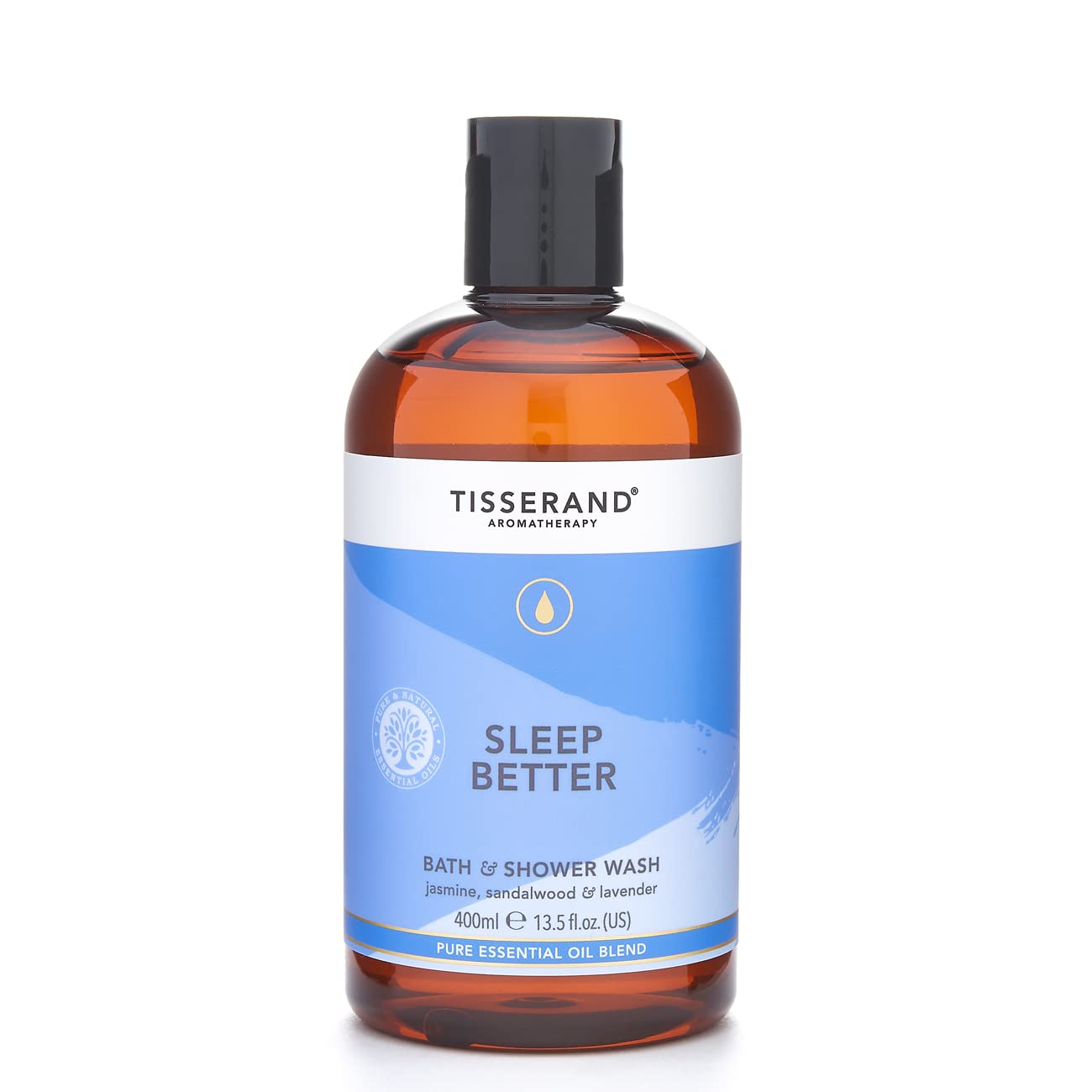 Tisserand - Sleep Better - Bath & Shower Wash - Lavender, Jasmine & Sandalwood Essential Oils - 100% Natural Pure Essential Oils - 400ml