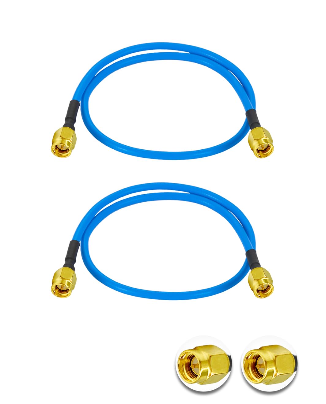 Vecys 2PCS SMA Male to Male RF Coaxial Cable SMA RF Coax Pigtail Cable 12" /30CM RG405 50 Ohm Low Loss Extension Cable
