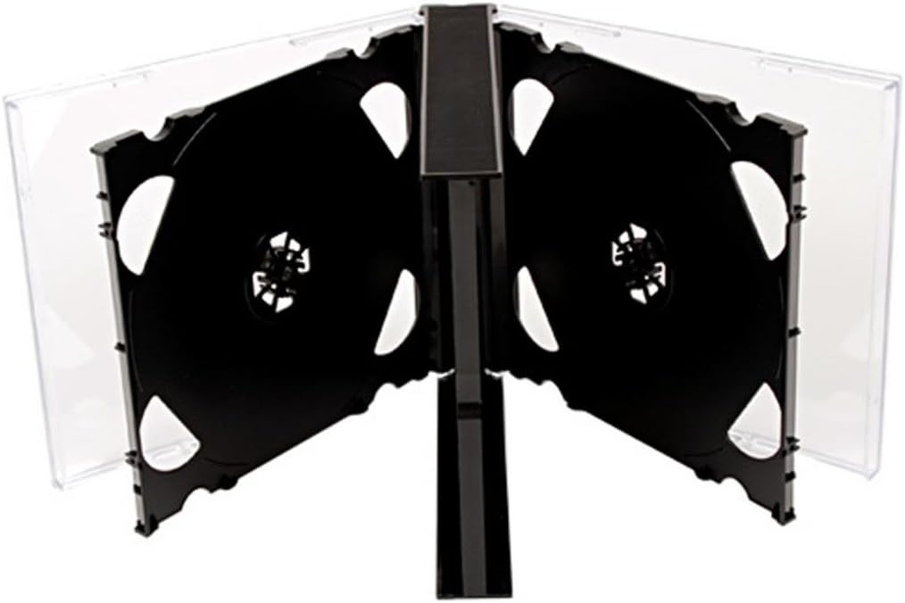 MasterStor (Pack of 10) CD DVD 5 way Jewel Cases 25mm for 5 Disc with Black Tray