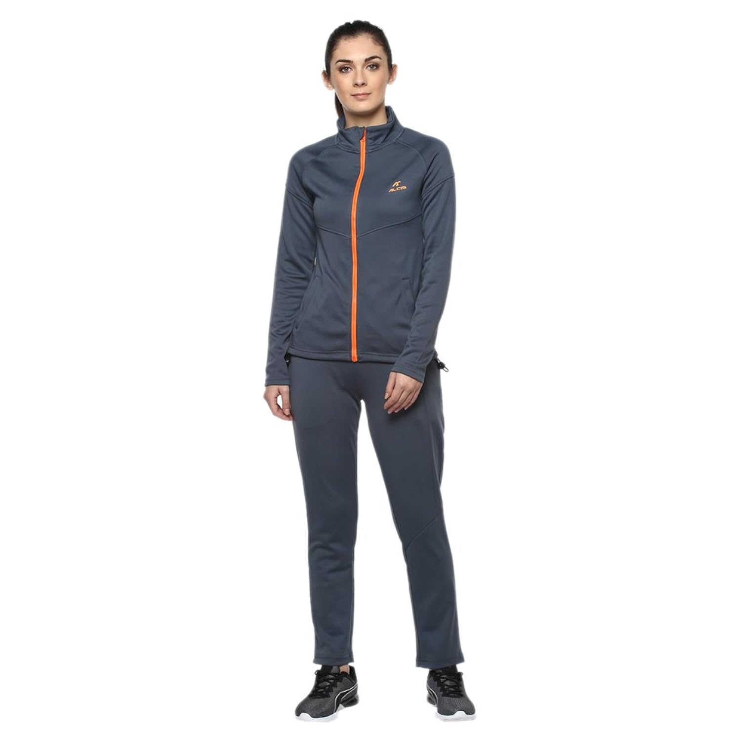 alcis womens zip through neck solid track suit