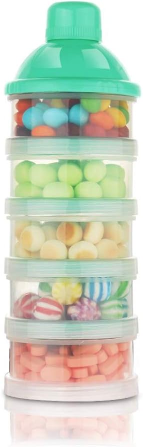 Vssictor Storage,Baby Milk Formula Dispenser 5 Layers Non-Spill Stackable Snack Storage Container