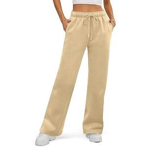 HYYGOCCTV Women's Micro Flare Sweatpants Drawstring High Waist Joggers Baggy Wide Leg Sweat Pants with Side Pockets
