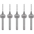 uxcell PCB Drill Bits 0.8mm Tungsten Carbide Rotary Tool Jewelry CNC Engraving Print Circuit Board Micro Drill Bits 1/8 Inch Shank 5 Pcs