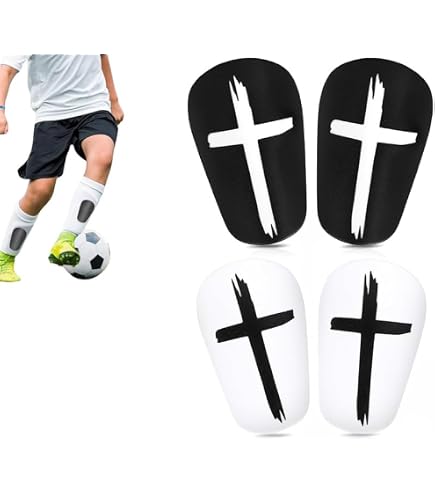Lot De 2 Paires De Mini Protège-tibias Foot – Noir Et Blanc, 9,5 X 6 Cm, PP Et EVA – Légers, Amortissants, Pour Enfants, Adultes – Futsal, Hockey, Loisir