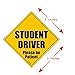 Zento Deals Reflective Student Driver Please Be Patient Magnetic Sign – High Reflective Vehicle Bumper Sticker – Safety Strong Magnetic Car Sign