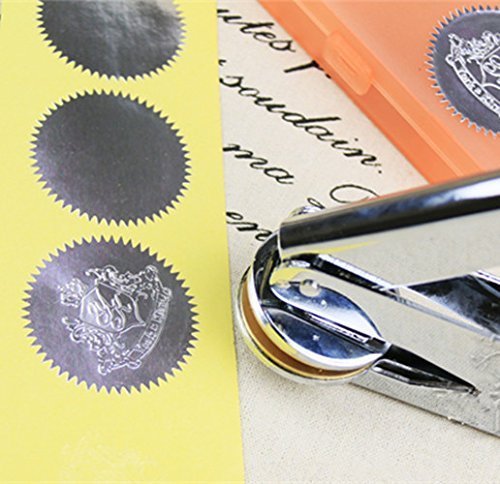 MDLG 100pcs Gold Vintage Embosser Stamp Sealing Blank Certificate Self-Adhesive Stickers (Gold) - Thumbnail 2