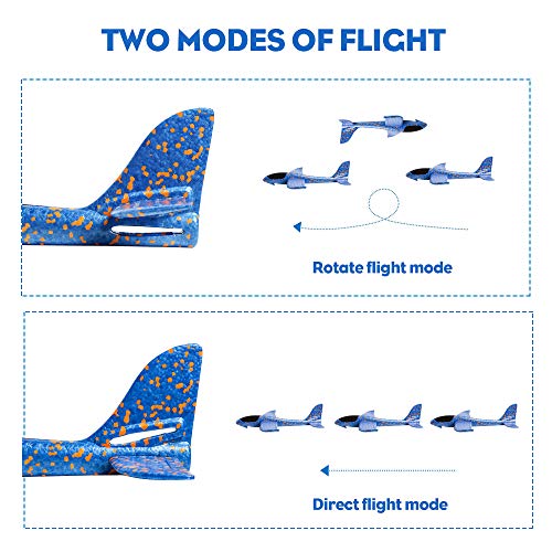 JCREN 4PCS 14.9inch Airplane Toy,Manual Throwing Model Foam Airplane Outdoor Sport Toys for Challenging Circling Functions Flying Aircraft Fun Best Outdoor Fun Gift for Kids Children(14.9inch) - Thumbnail 4