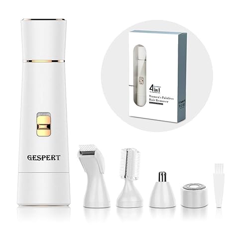 Elektrorasierer Damen USB Aufladbarer,GESPERT 4in1 Epilierer Set,Schmerzloses Haarentferner,wasserdicht Haartrimmer Ladyshave