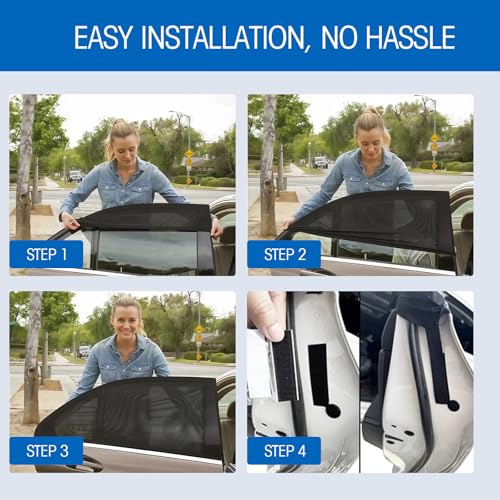 Tendine Parasole Auto Bambini Per Finestrini Laterali, Parasole Auto Bambini In Rete Elastica Traspirante, Protezione Uv E Privacy, Anti Zanzare, Vetri Apribili, Per Bambini E Animali