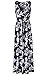 Zattcas Womens V Neck Sleeveless Empire Waist Floral Maxi Dress (Large, Navy)