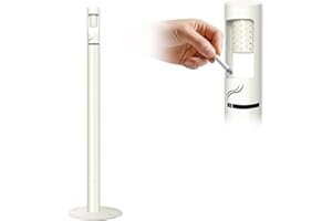 VNAKER Outdoor Cigarette Butt Receptacle 43-inch White/Metals Standing Ashtray for Patio, Offices, Home, Restaurants, Backyard (White)