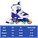 JIFAR Youth Children's Inline Skates for Kids, Adjustable Roller Blades with Light Up Wheels for Girls Boys, Indoor&Outdoor Ice Skating Equipment in Small Medium Size, Blue&Purple